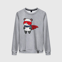 Свитшот хлопковый женский Супергерой панда, цвет: меланж