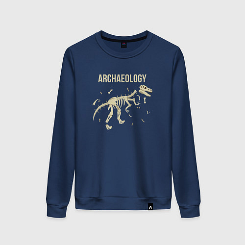 Женский свитшот Раскопки динозавра - археология / Тёмно-синий – фото 1