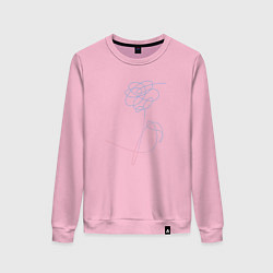 Свитшот хлопковый женский BTS Flowers, цвет: светло-розовый