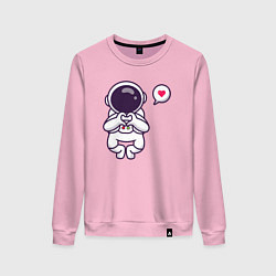Свитшот хлопковый женский Astronaut love, цвет: светло-розовый
