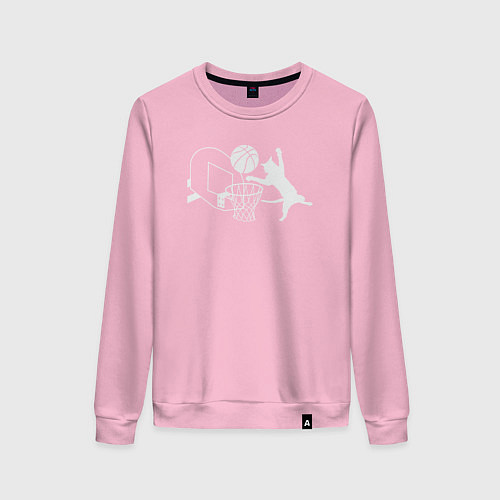 Женский свитшот Кот баскетболист / Светло-розовый – фото 1