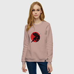 Свитшот хлопковый женский Логотип Берсерка, цвет: пыльно-розовый — фото 2