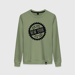 Свитшот хлопковый женский Печать Нью-Йорка, цвет: авокадо