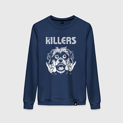 Свитшот хлопковый женский The Killers rock dog, цвет: тёмно-синий