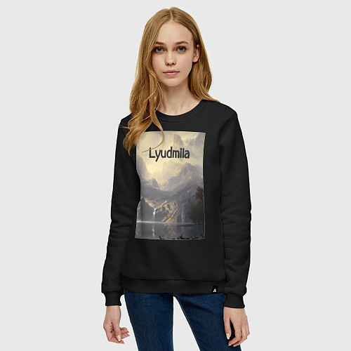Женский свитшот Lyudmila горная долина / Черный – фото 3