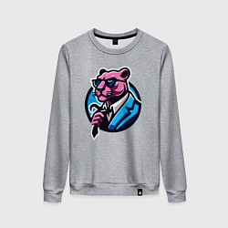 Свитшот хлопковый женский Брутально розовая пантера, цвет: меланж