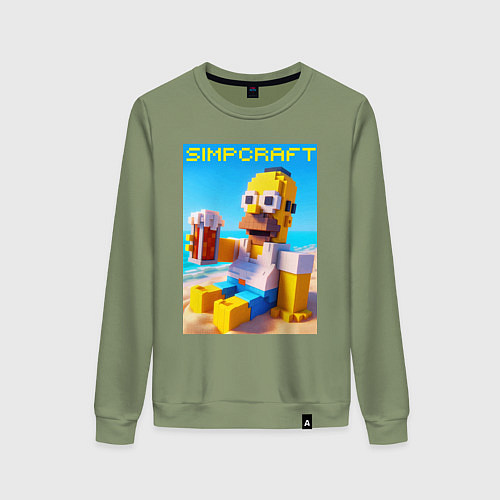 Женский свитшот Minecraft and Simpsons collaboration - ai art / Авокадо – фото 1
