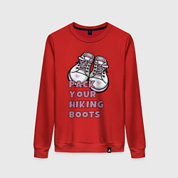 Свитшот хлопковый женский Pink boots, цвет: красный