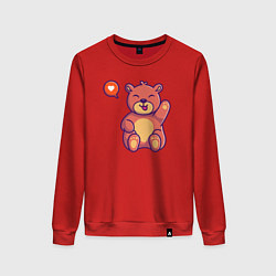 Свитшот хлопковый женский Lovely bear, цвет: красный