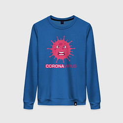 Свитшот хлопковый женский Pink coronavirus, цвет: синий