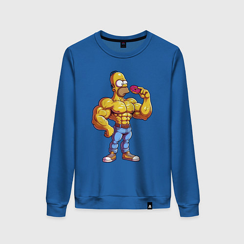 Женский свитшот Гомер культурист / Синий – фото 1