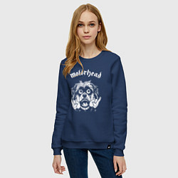 Свитшот хлопковый женский Motorhead rock dog, цвет: тёмно-синий — фото 2