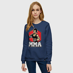 Свитшот хлопковый женский MMA girl, цвет: тёмно-синий — фото 2
