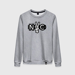 Свитшот хлопковый женский New York peace, цвет: меланж