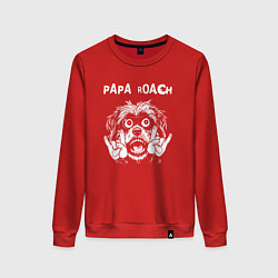 Свитшот хлопковый женский Papa Roach rock dog, цвет: красный