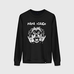 Свитшот хлопковый женский Papa Roach rock dog, цвет: черный