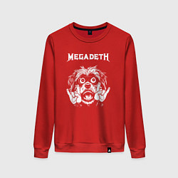 Свитшот хлопковый женский Megadeth rock dog, цвет: красный