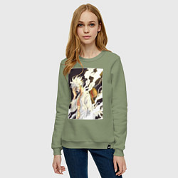 Свитшот хлопковый женский Ван-Пис Луффи джойбой, цвет: авокадо — фото 2