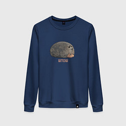 Свитшот хлопковый женский Милый толстый тюлень из мема штош, цвет: тёмно-синий