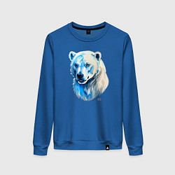 Свитшот хлопковый женский Полярный мишутка, цвет: синий
