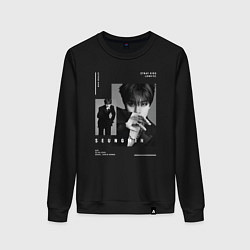 Свитшот хлопковый женский Stray kids Seungmin, цвет: черный