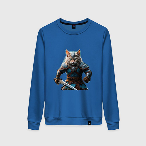 Женский свитшот Кот викинг / Синий – фото 1