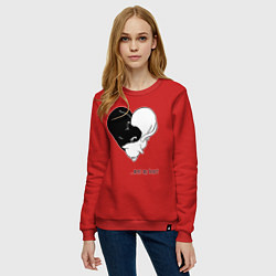 Свитшот хлопковый женский Meet my heart, цвет: красный — фото 2