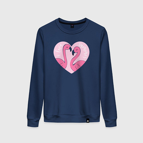 Женский свитшот Летние фламинго / Тёмно-синий – фото 1