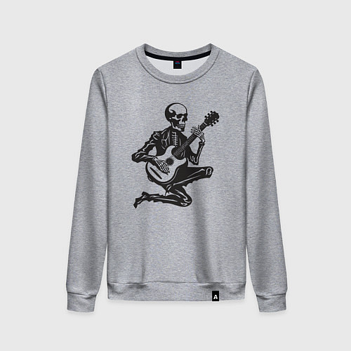 Женский свитшот Скелетик музыкант / Меланж – фото 1