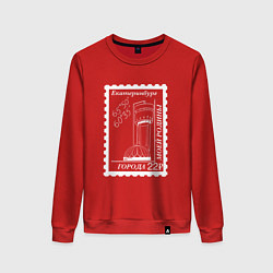 Свитшот хлопковый женский Екатеринбург белый, цвет: красный