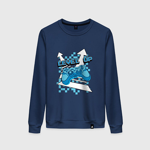 Женский свитшот Повышая уровень / Тёмно-синий – фото 1