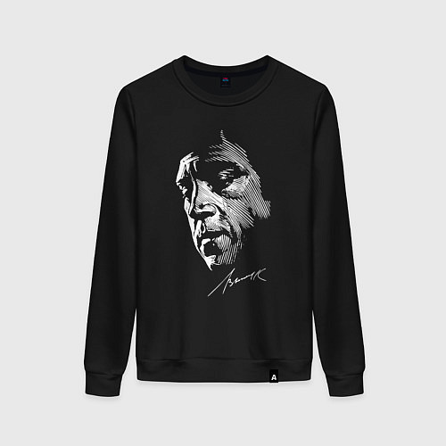 Женский свитшот Высоцкий Владимир - автограф / Черный – фото 1