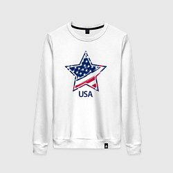 Свитшот хлопковый женский Star - USA, цвет: белый