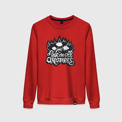 Свитшот хлопковый женский Мы все мечтатели, цвет: красный