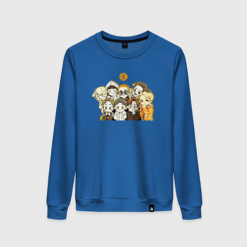 Женский свитшот Exo милые персонажи / Синий – фото 1