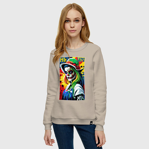 Женский свитшот Girl witch - pop art / Миндальный – фото 3