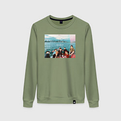 Свитшот хлопковый женский Got7 на фоне сеула, цвет: авокадо