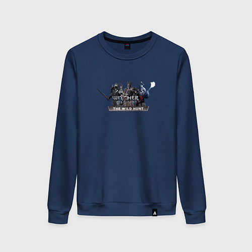 Женский свитшот Ведьмак 3 дикая охота лого / Тёмно-синий – фото 1
