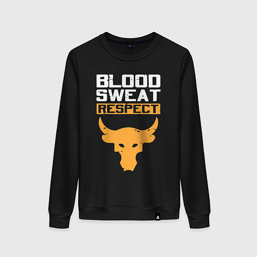 Женский свитшот Blood sweet respect logo / Черный – фото 1