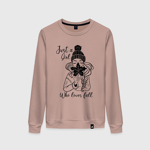 Женский свитшот Just a girl, who loves fall / Пыльно-розовый – фото 1