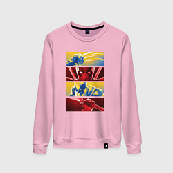 Свитшот хлопковый женский Дэдпул и Росомаха - комикс, цвет: светло-розовый
