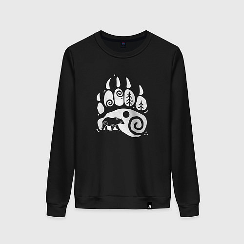 Женский свитшот Большой след медведя / Черный – фото 1