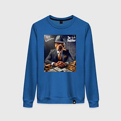 Свитшот хлопковый женский Dog Corleone - ai art fantasy, цвет: синий
