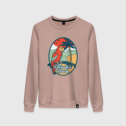 Свитшот хлопковый женский Райский пляж, цвет: пыльно-розовый