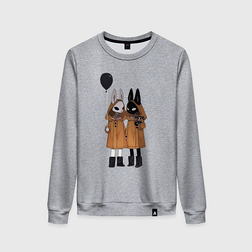 Женский свитшот Кролики мистика / Меланж – фото 1