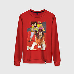 Свитшот хлопковый женский Дандадан: Момо Аясэ, цвет: красный