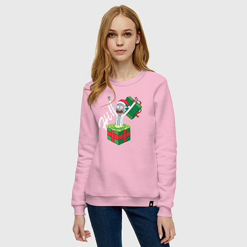 Женский свитшот Рик лучший подарок / Светло-розовый – фото 3
