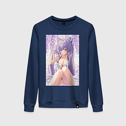 Свитшот хлопковый женский Геншин Кэ Цин, цвет: тёмно-синий