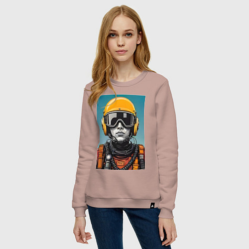 Женский свитшот Кибер пилот / Пыльно-розовый – фото 3