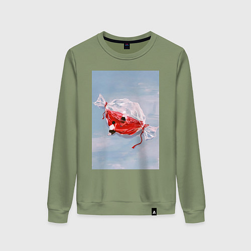 Женский свитшот Евангелион Синдзи Икари Рей Аянами / Авокадо – фото 1